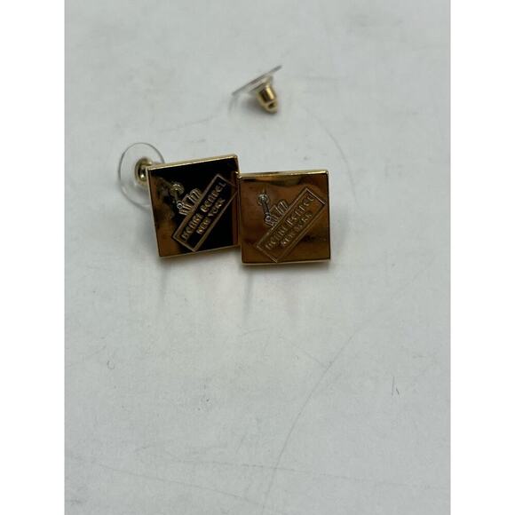 Henri Bendel‎ Gold Plated Black Onyx Pyramid Studs Earrings - Picture 12 of 15